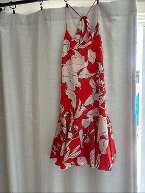 Philosophy red and cream floral halter sundress